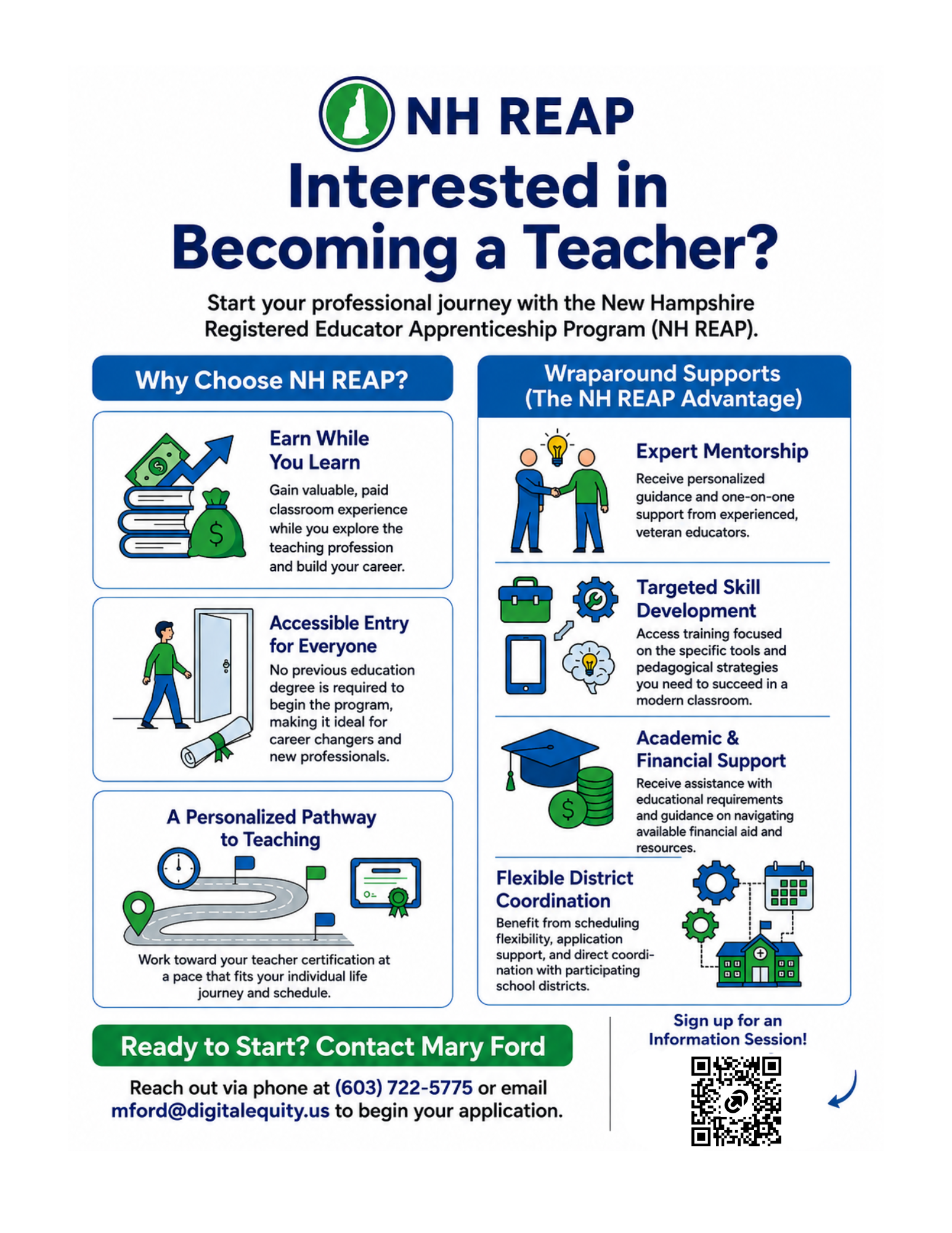 NH REAP Interested in Becoming a Teacher flyer